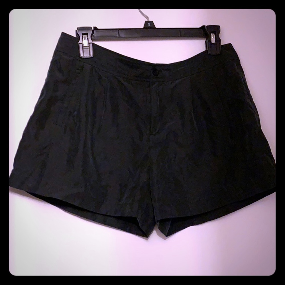 Black silk shorts